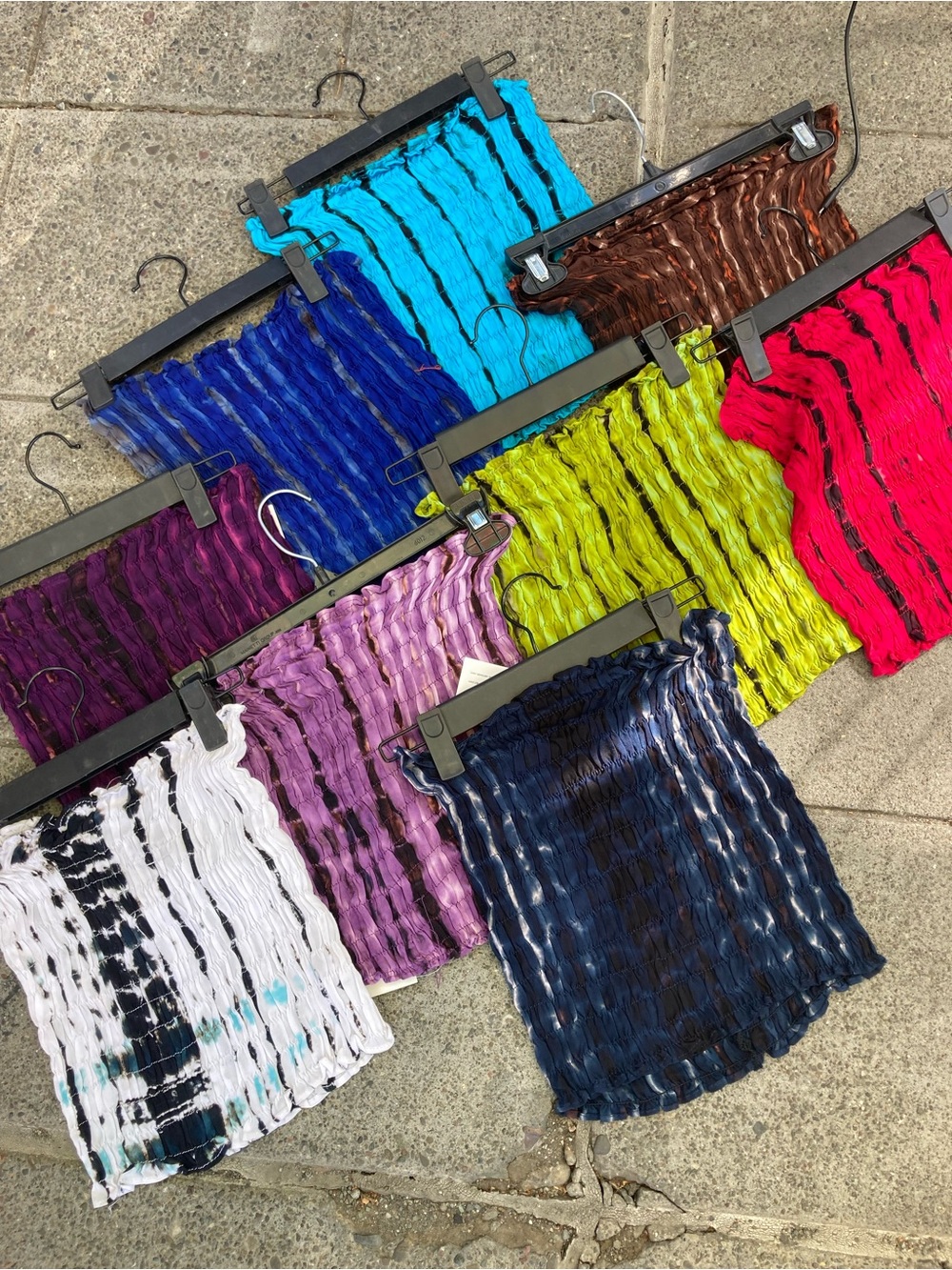 Women’s Crinkled Tube Top - Bright Color tie dye
